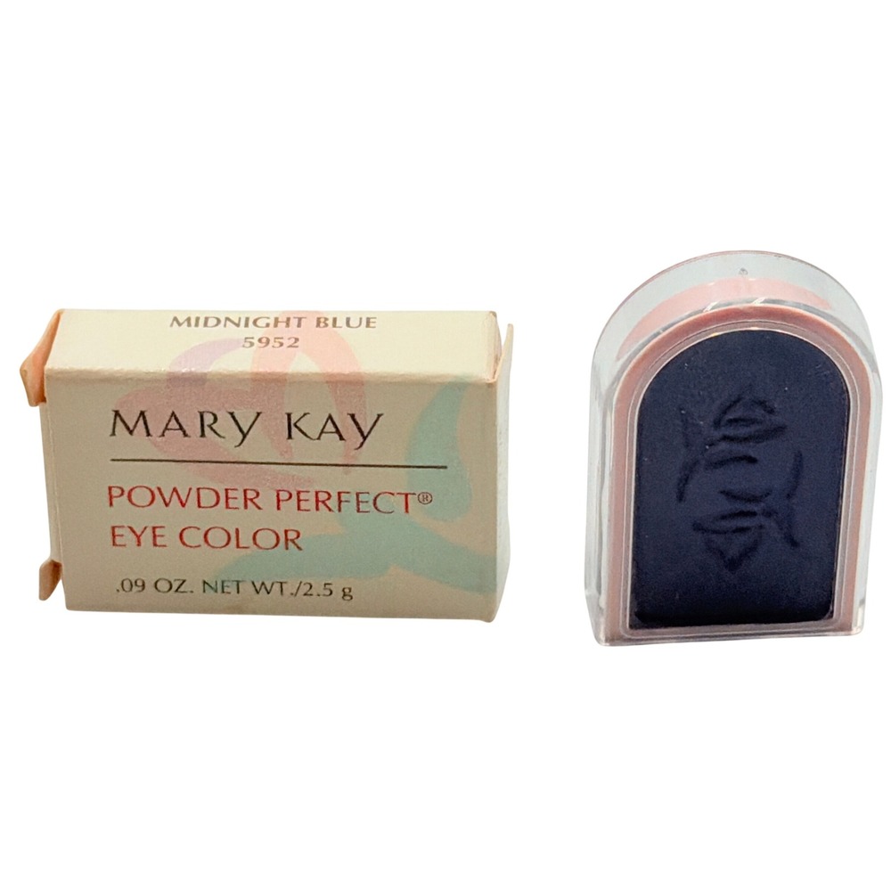 Mary Kay Powder Perfect Eye Color Midnight Blue 5952 Navy Eyeshadow .09oz Vtg